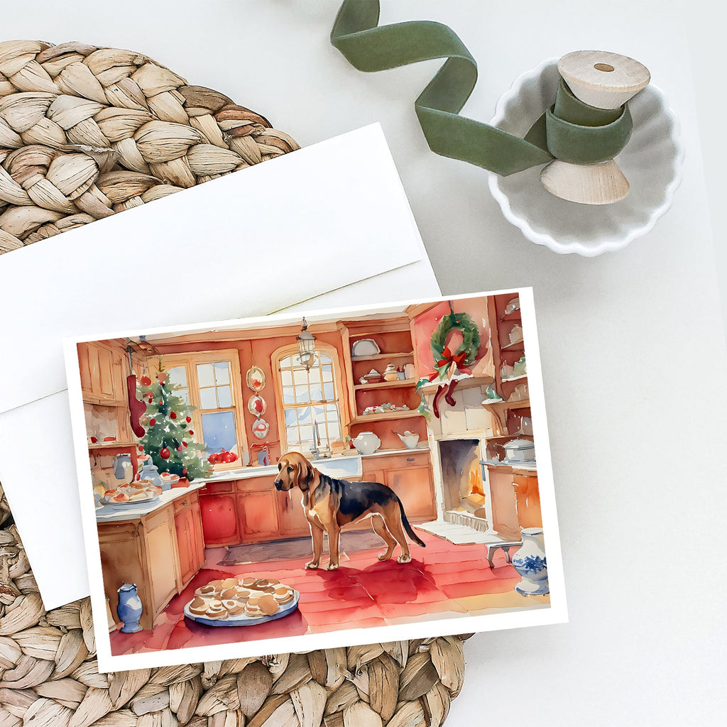 Bloodhound Christmas Cookies Greeting Cards Pack of 8 Blank Cards with Envelopes Whimsical A7 Size 5x7