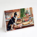 Border Collie Christmas Cookies Greeting Cards Pack of 8 Blank Cards with Envelopes Whimsical A7 Size 5x7