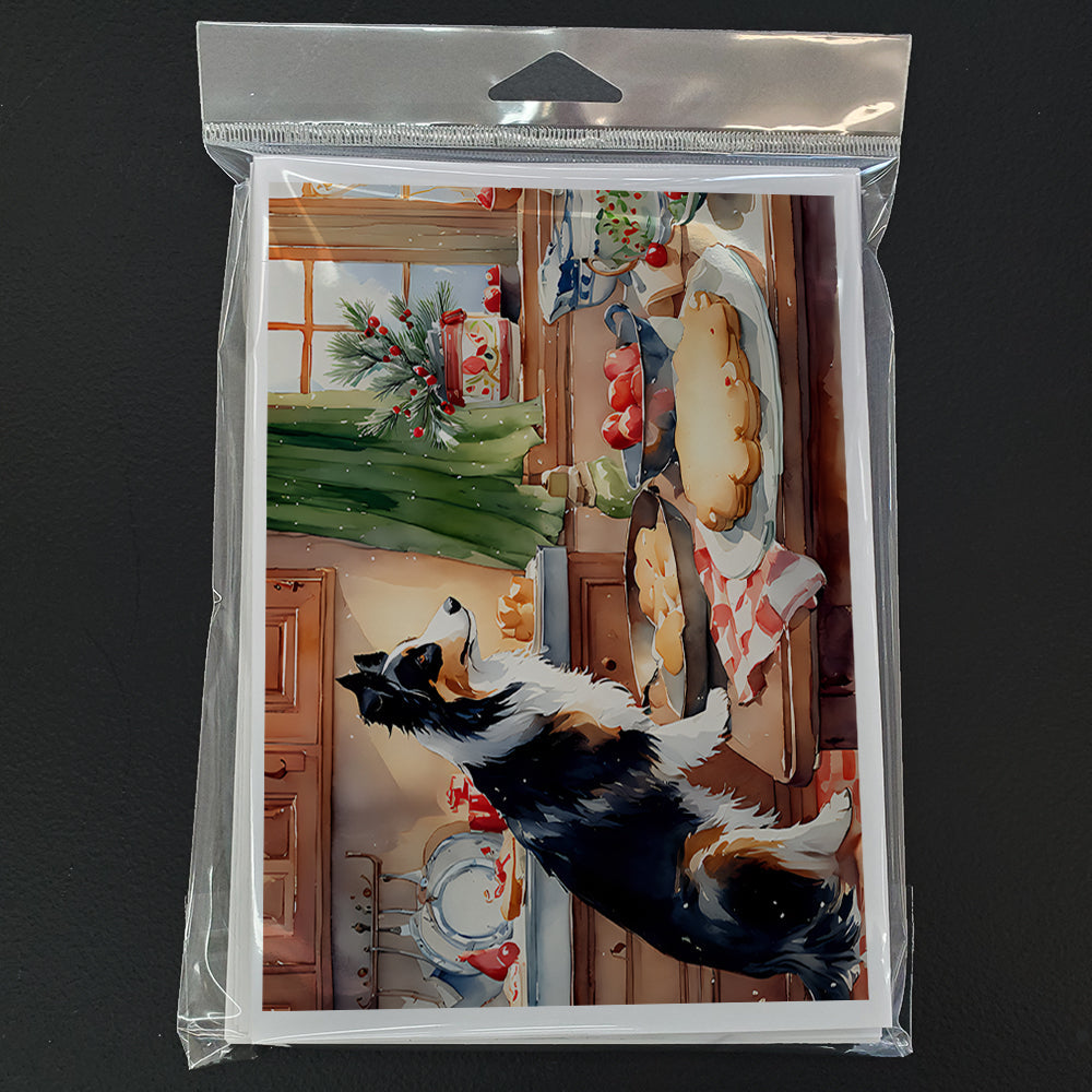 Border Collie Christmas Cookies Greeting Cards Pack of 8 Blank Cards with Envelopes Whimsical A7 Size 5x7