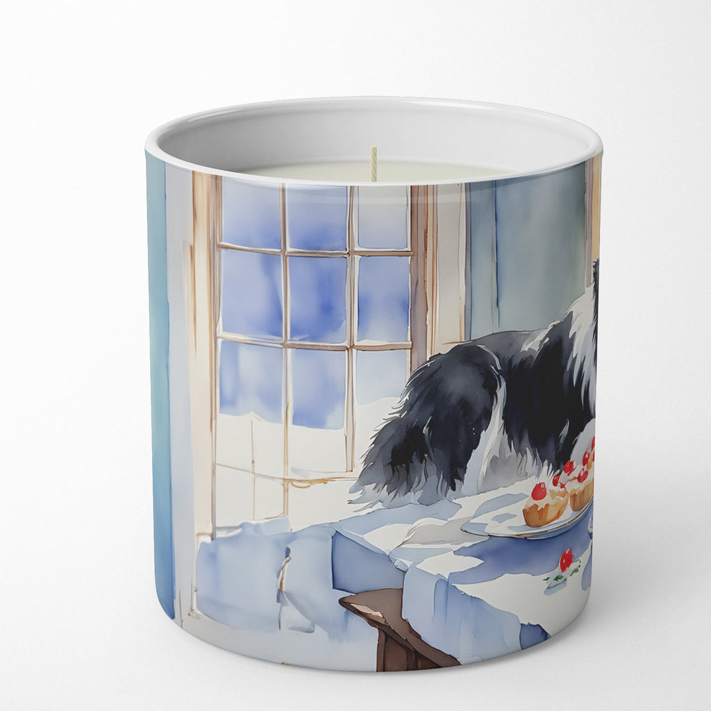 Border Collie Christmas Cookies Decorative Soy Candle Nature Soy Wax Essential Oil Home Decor Ideal for Bedroom Kitchen Bath Office Gift, 10 oz