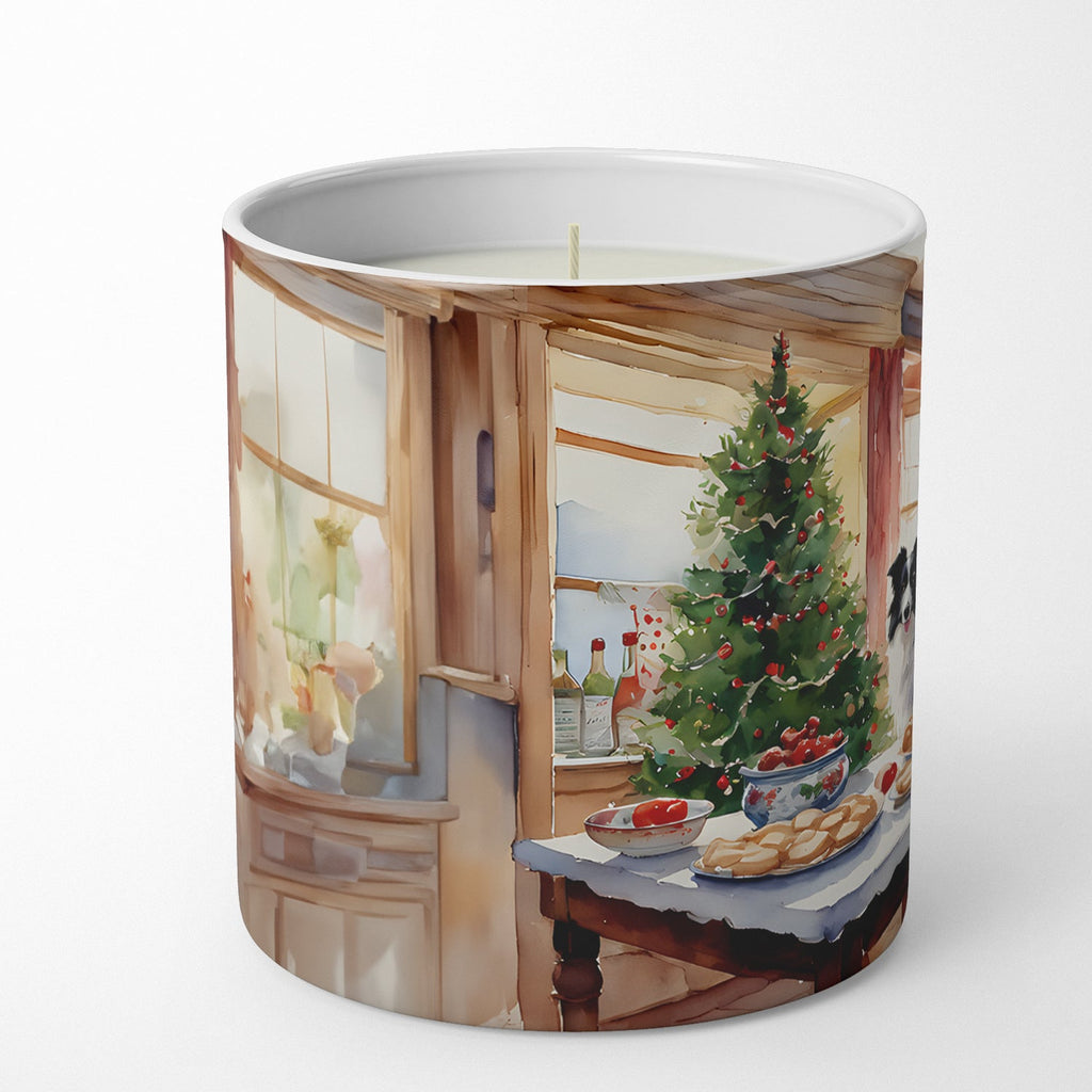 Border Collie Christmas Cookies Decorative Soy Candle Nature Soy Wax Essential Oil Home Decor Ideal for Bedroom Kitchen Bath Office Gift, 10 oz