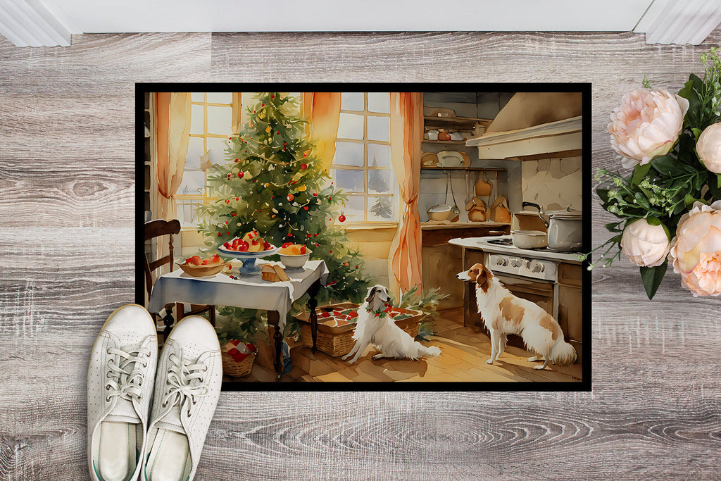 Borzoi Christmas Cookies Doormat Indoor Outdoor 24H X 36W Front Door Mat Rugs for Entryway, Non Slip Washable Low Pile,