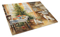 Borzoi Christmas Cookies Cutting Board Tempered Glass Kitchen Cutting Surface, Heat Resistant Chopping, Non-Slip Feet, Food Prep & Serving