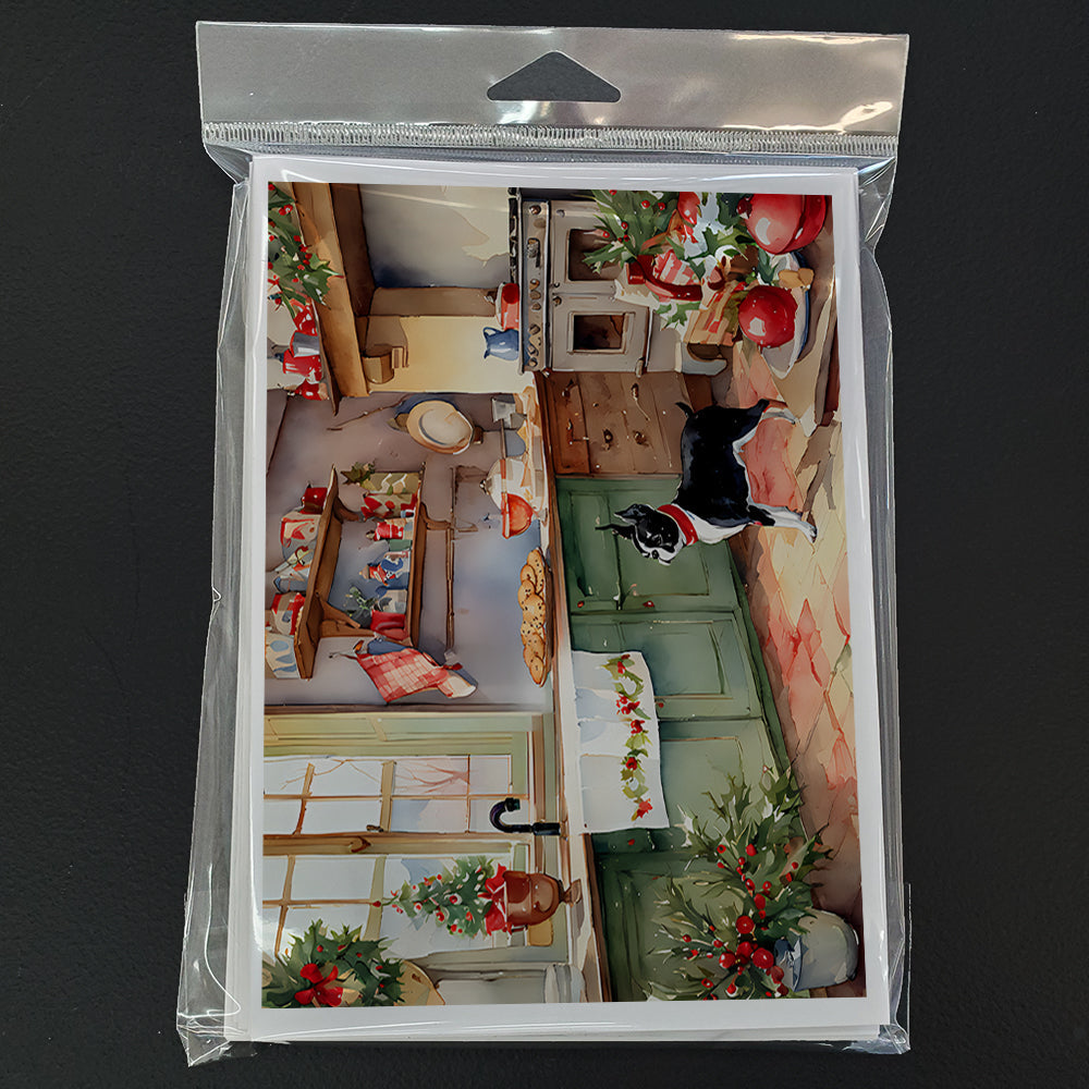 Boston Terrier Christmas Cookies Greeting Cards Pack of 8 Blank Cards with Envelopes Whimsical A7 Size 5x7