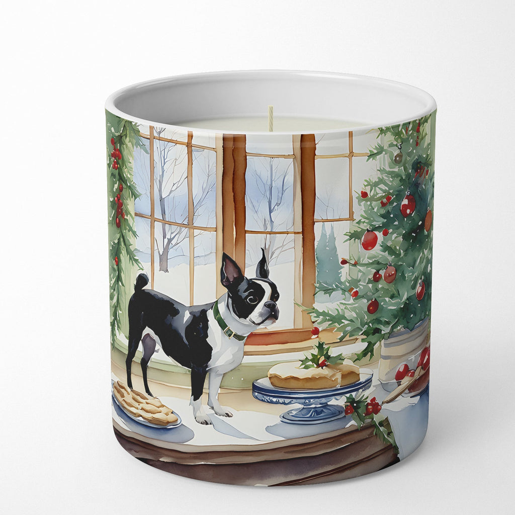 Boston Terrier Christmas Cookies Decorative Soy Candle Nature Soy Wax Essential Oil Home Decor Ideal for Bedroom Kitchen Bath Office Gift, 10 oz