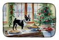 Boston Terrier Christmas Cookies Dish Drying Mat Absorbent Dish Drying Mat Pad for Kitchen Counter Dish Drainer Mat for Countertop, 14 x 21", Multicolor