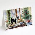 Boston Terrier Christmas Cookies Greeting Cards Pack of 8 Blank Cards with Envelopes Whimsical A7 Size 5x7