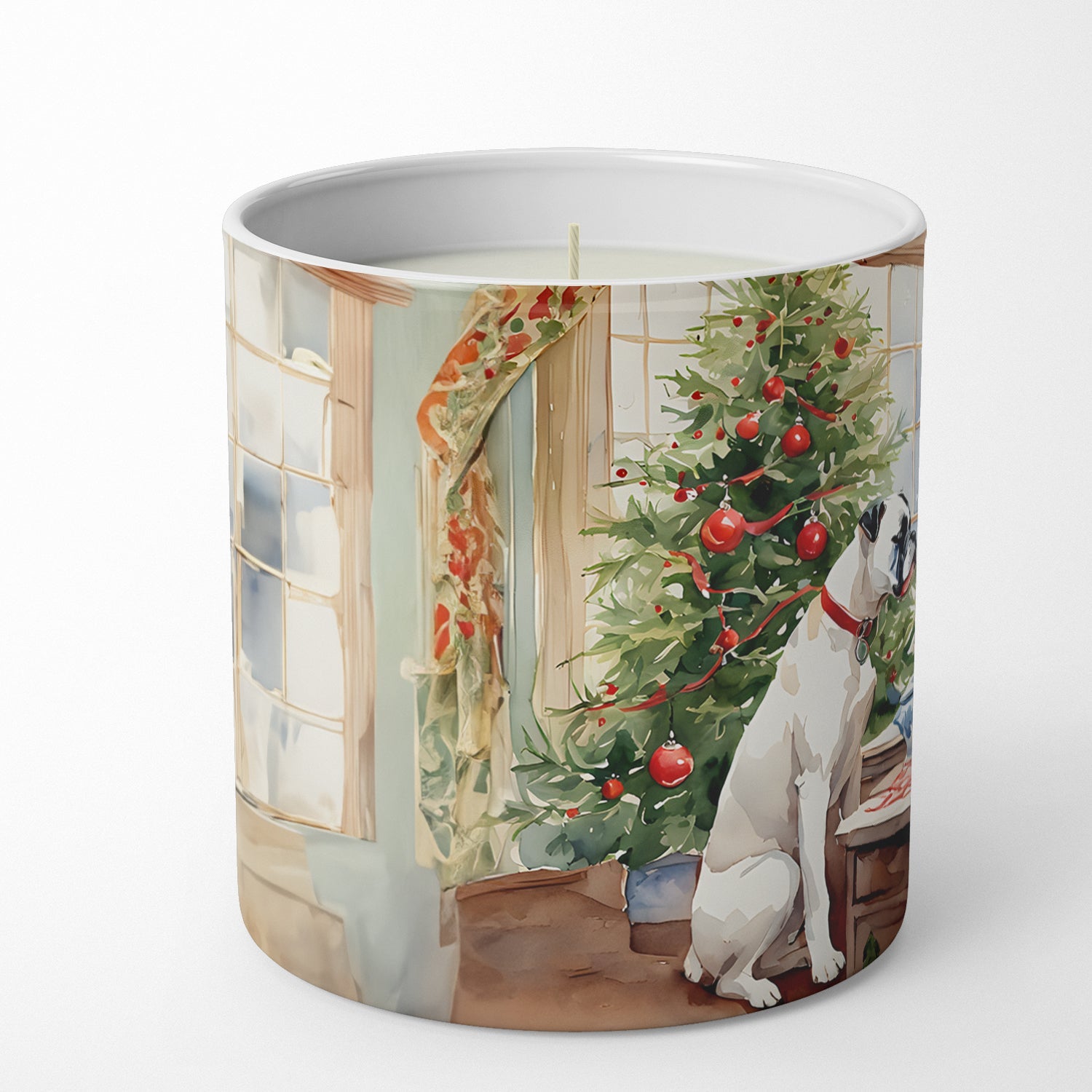 White Boxer Christmas Cookies Decorative Soy Candle Nature Soy Wax Essential Oil Home Decor Ideal for Bedroom Kitchen Bath Office Gift, 10 oz