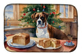 Boxer Christmas Cookies Dish Drying Mat Absorbent Dish Drying Mat Pad for Kitchen Counter Dish Drainer Mat for Countertop, 14 x 21", Multicolor