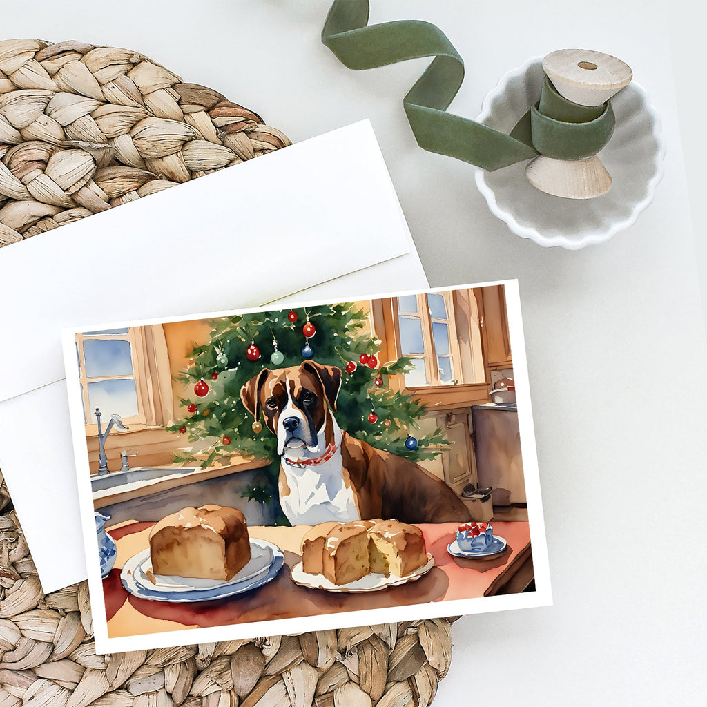 Boxer Christmas Cookies Greeting Cards Pack of 8 Blank Cards with Envelopes Whimsical A7 Size 5x7