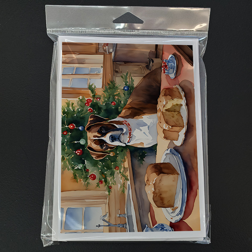 Boxer Christmas Cookies Greeting Cards Pack of 8 Blank Cards with Envelopes Whimsical A7 Size 5x7