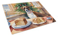 Boxer Christmas Cookies Cutting Board Tempered Glass Kitchen Cutting Surface, Heat Resistant Chopping, Non-Slip Feet, Food Prep & Serving