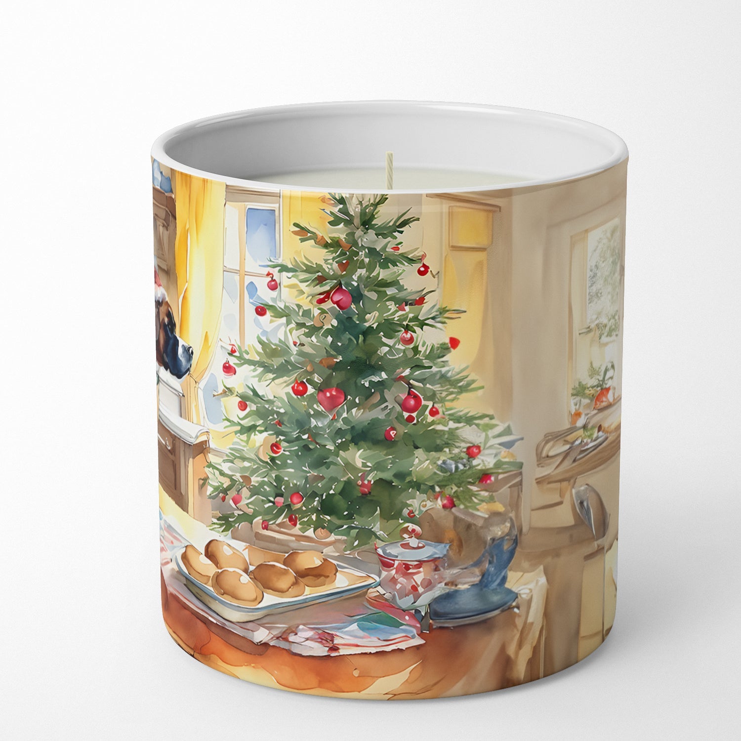 Boxer Christmas Cookies Decorative Soy Candle Nature Soy Wax Essential Oil Home Decor Ideal for Bedroom Kitchen Bath Office Gift, 10 oz