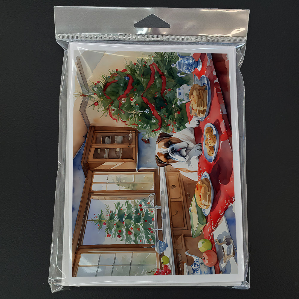 Boxer Christmas Cookies Greeting Cards Pack of 8 Blank Cards with Envelopes Whimsical A7 Size 5x7