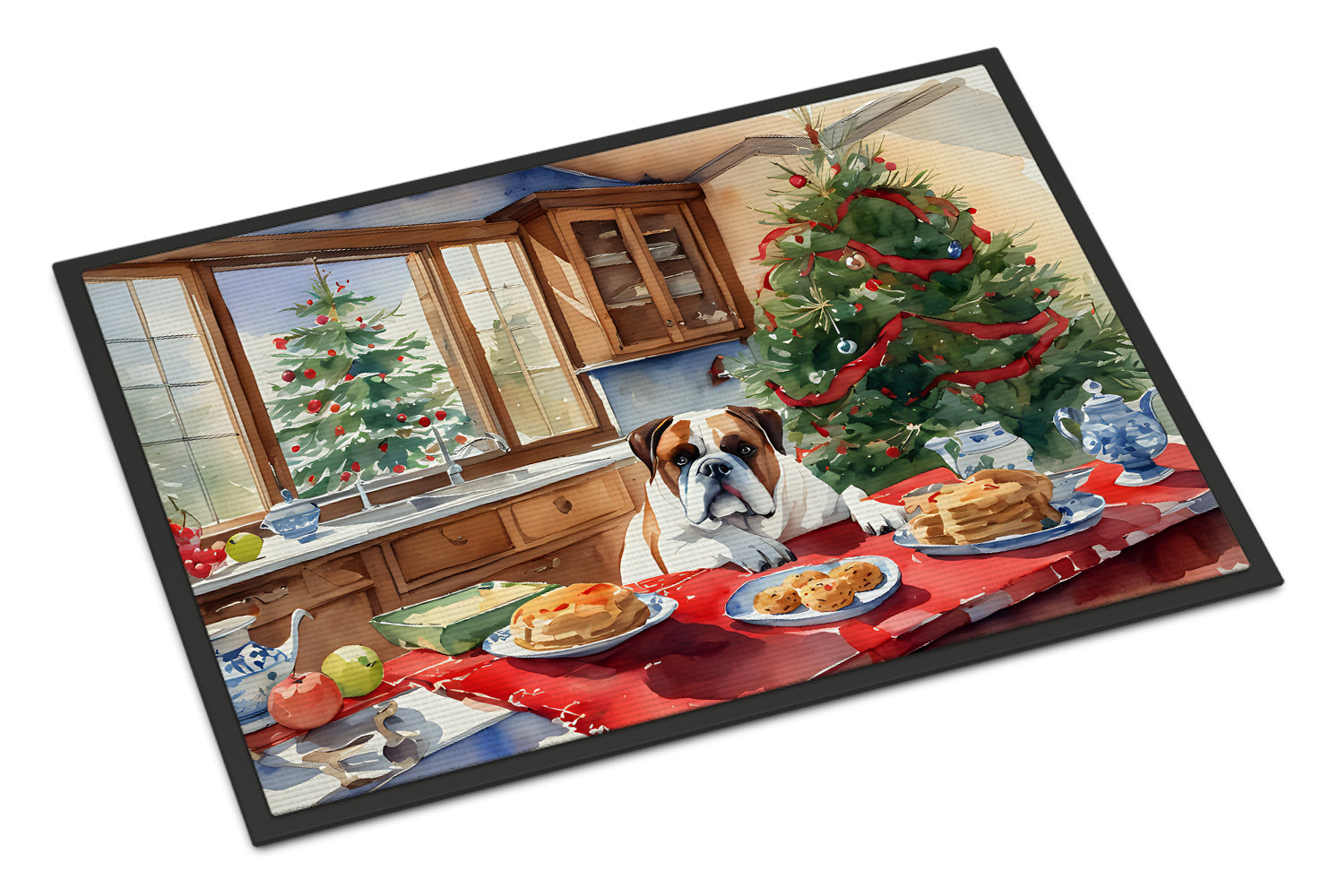 Boxer Christmas Cookies Doormat Indoor Outdoor 24H X 36W Front Door Mat Rugs for Entryway, Non Slip Washable Low Pile,