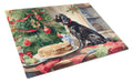 Boykin Spaniel Christmas Cookies Cutting Board Tempered Glass Kitchen Cutting Surface, Heat Resistant Chopping, Non-Slip Feet, Food Prep & Serving