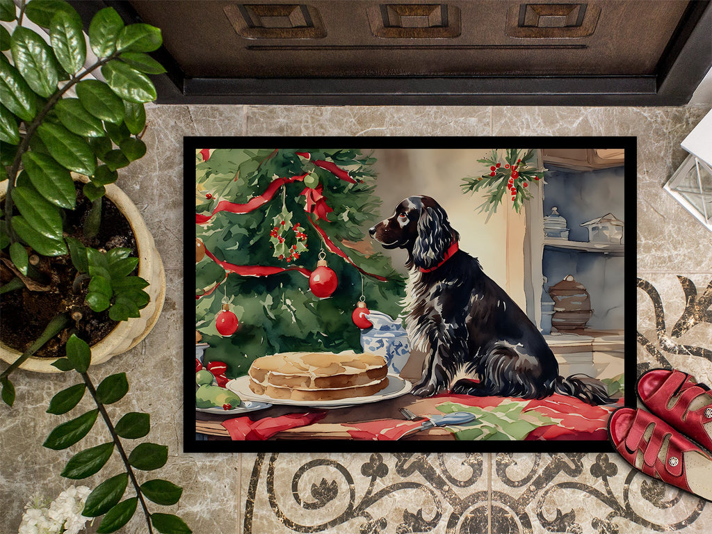 Boykin Spaniel Christmas Cookies Doormat Indoor Outdoor 18H X 27W Front Door Mat Rugs for Entryway, Non Slip Washable