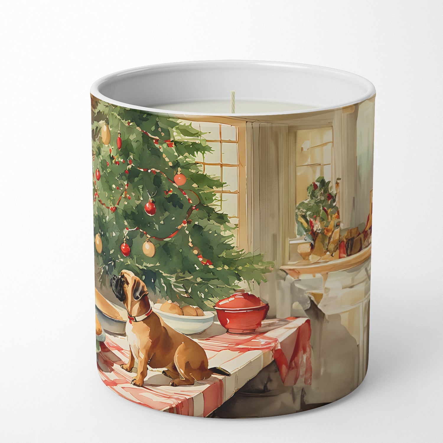 Bullmastiff Christmas Cookies Decorative Soy Candle Nature Soy Wax Essential Oil Home Decor Ideal for Bedroom Kitchen Bath Office Gift, 10 oz