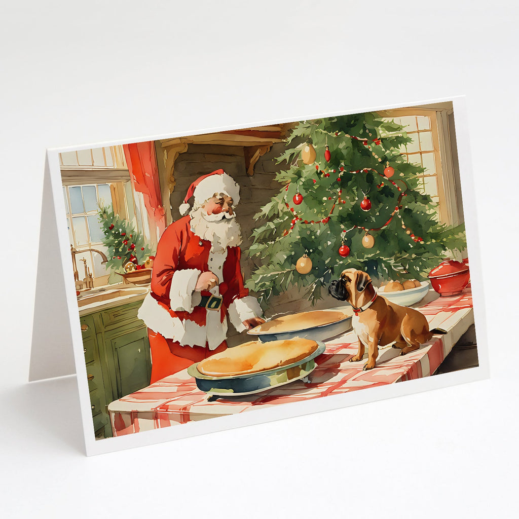 Bullmastiff Christmas Cookies Greeting Cards Pack of 8 Blank Cards with Envelopes Whimsical A7 Size 5x7