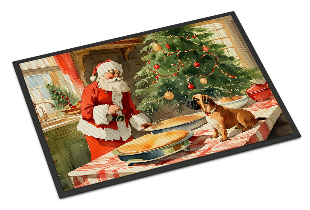 Bullmastiff Christmas Cookies Doormat Indoor Outdoor 18H X 27W Front Door Mat Rugs for Entryway, Non Slip Washable