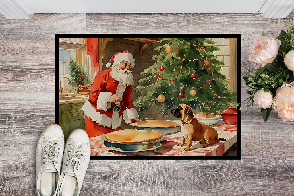 Bullmastiff Christmas Cookies Doormat Indoor Outdoor 18H X 27W Front Door Mat Rugs for Entryway, Non Slip Washable