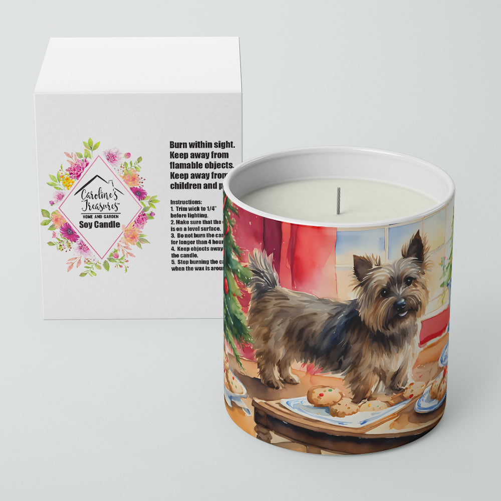 Cairn Terrier Christmas Cookies Decorative Soy Candle Nature Soy Wax Essential Oil Home Decor Ideal for Bedroom Kitchen Bath Office Gift, 10 oz