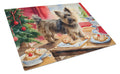 Cairn Terrier Christmas Cookies Cutting Board Tempered Glass Kitchen Cutting Surface, Heat Resistant Chopping, Non-Slip Feet, Food Prep & Serving