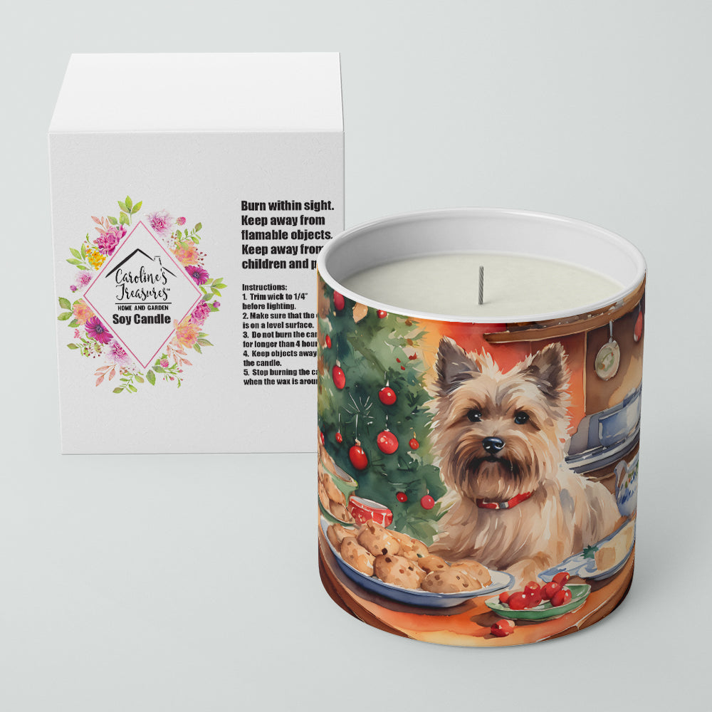 Cairn Terrier Christmas Cookies Decorative Soy Candle Nature Soy Wax Essential Oil Home Decor Ideal for Bedroom Kitchen Bath Office Gift, 10 oz