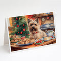 Cairn Terrier Christmas Cookies Greeting Cards Pack of 8 Blank Cards with Envelopes Whimsical A7 Size 5x7