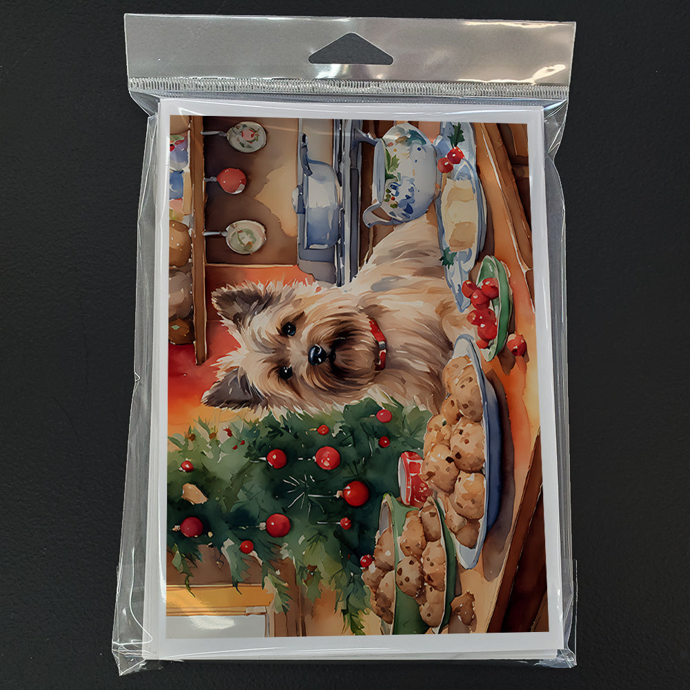 Cairn Terrier Christmas Cookies Greeting Cards Pack of 8 Blank Cards with Envelopes Whimsical A7 Size 5x7