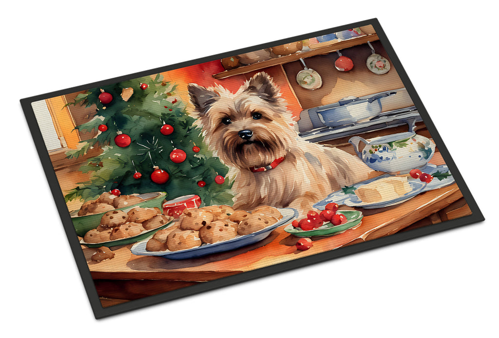 Cairn Terrier Christmas Cookies Doormat Indoor Outdoor 24H X 36W Front Door Mat Rugs for Entryway, Non Slip Washable Low Pile,