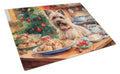Cairn Terrier Christmas Cookies Cutting Board Tempered Glass Kitchen Cutting Surface, Heat Resistant Chopping, Non-Slip Feet, Food Prep & Serving