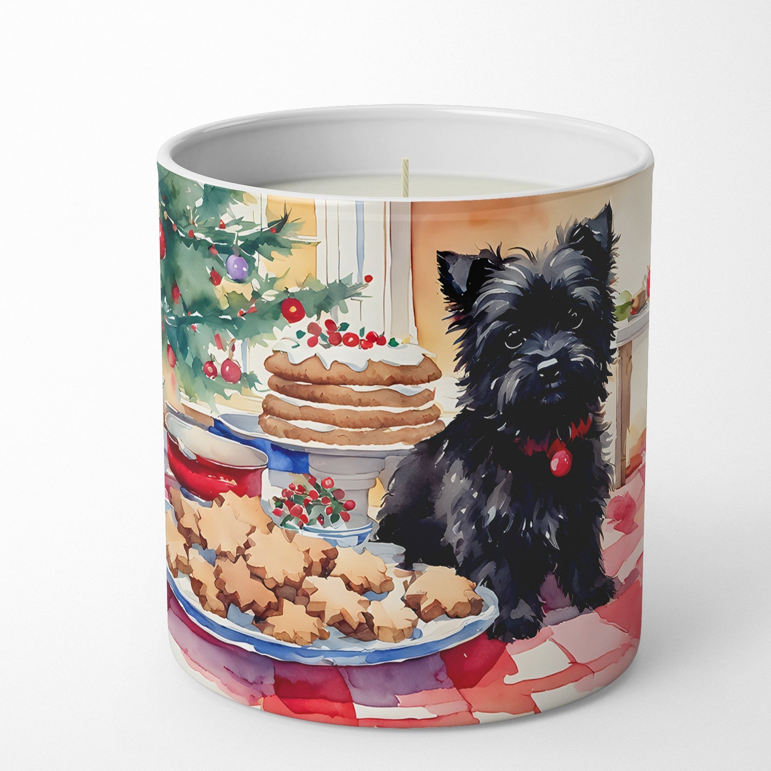 Cairn Terrier Christmas Cookies Decorative Soy Candle Nature Soy Wax Essential Oil Home Decor Ideal for Bedroom Kitchen Bath Office Gift, 10 oz