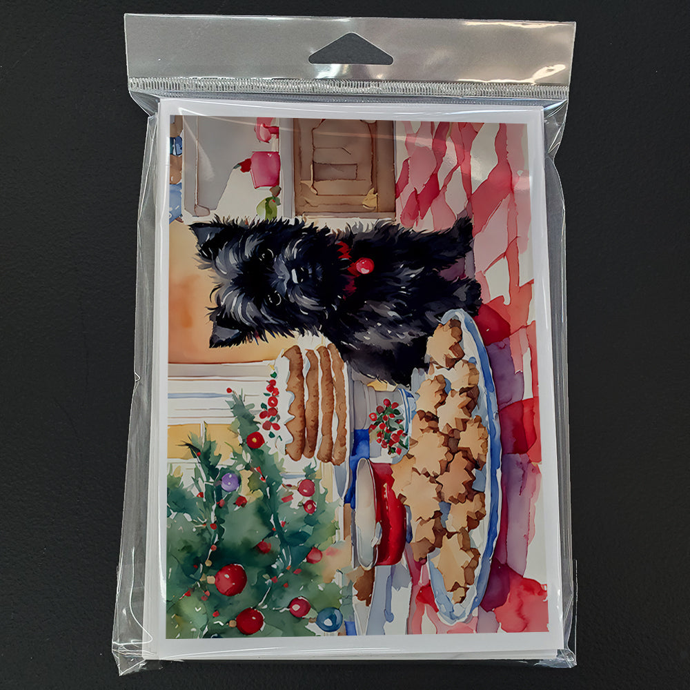 Cairn Terrier Christmas Cookies Greeting Cards Pack of 8 Blank Cards with Envelopes Whimsical A7 Size 5x7