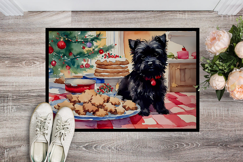 Cairn Terrier Christmas Cookies Doormat Indoor Outdoor 24H X 36W Front Door Mat Rugs for Entryway, Non Slip Washable Low Pile,