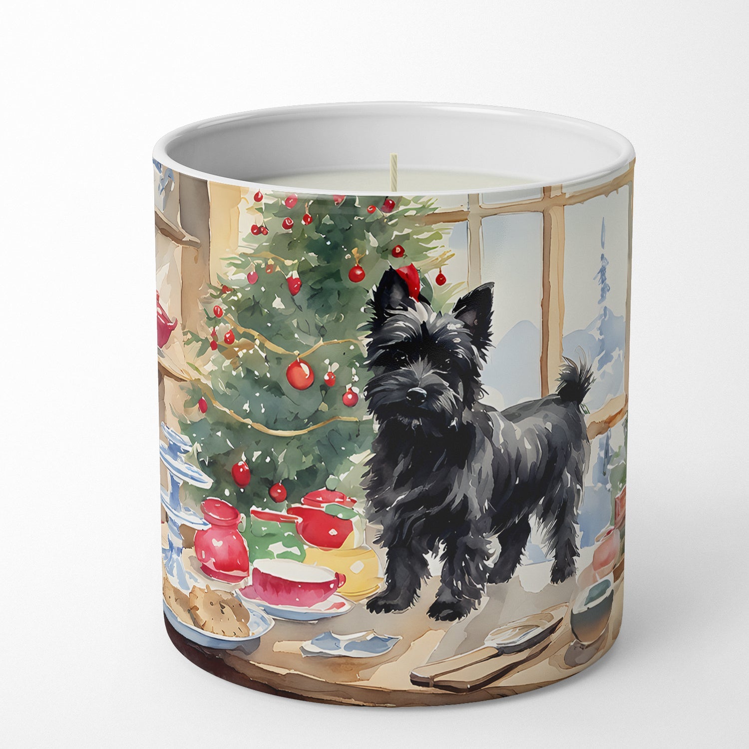 Cairn Terrier Christmas Cookies Decorative Soy Candle Nature Soy Wax Essential Oil Home Decor Ideal for Bedroom Kitchen Bath Office Gift, 10 oz