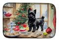 Cairn Terrier Christmas Cookies Dish Drying Mat Absorbent Dish Drying Mat Pad for Kitchen Counter Dish Drainer Mat for Countertop, 14 x 21", Multicolor