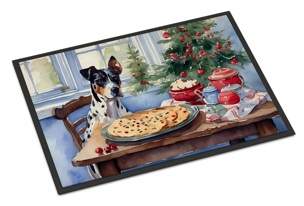 Catahoula Christmas Cookies Doormat Indoor Outdoor 18H X 27W Front Door Mat Rugs for Entryway, Non Slip Washable
