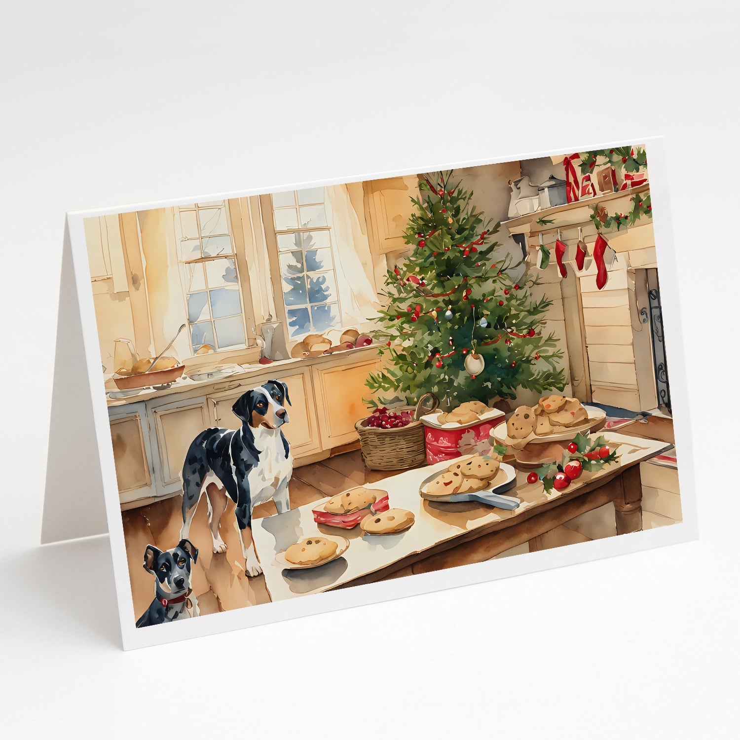 Catahoula Christmas Cookies Greeting Cards Pack of 8 Blank Cards with Envelopes Whimsical A7 Size 5x7