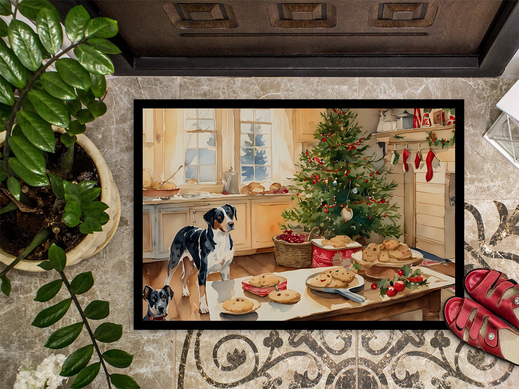 Catahoula Christmas Cookies Doormat Indoor Outdoor 18H X 27W Front Door Mat Rugs for Entryway, Non Slip Washable