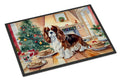 Cavalier Spaniel Christmas Cookies Doormat Indoor Outdoor 18H X 27W Front Door Mat Rugs for Entryway, Non Slip Washable