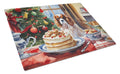 Cavalier Spaniel Christmas Cookies Cutting Board Tempered Glass Kitchen Cutting Surface, Heat Resistant Chopping, Non-Slip Feet, Food Prep & Serving