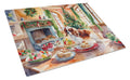 Cavalier Spaniel Christmas Cookies Cutting Board Tempered Glass Kitchen Cutting Surface, Heat Resistant Chopping, Non-Slip Feet, Food Prep & Serving