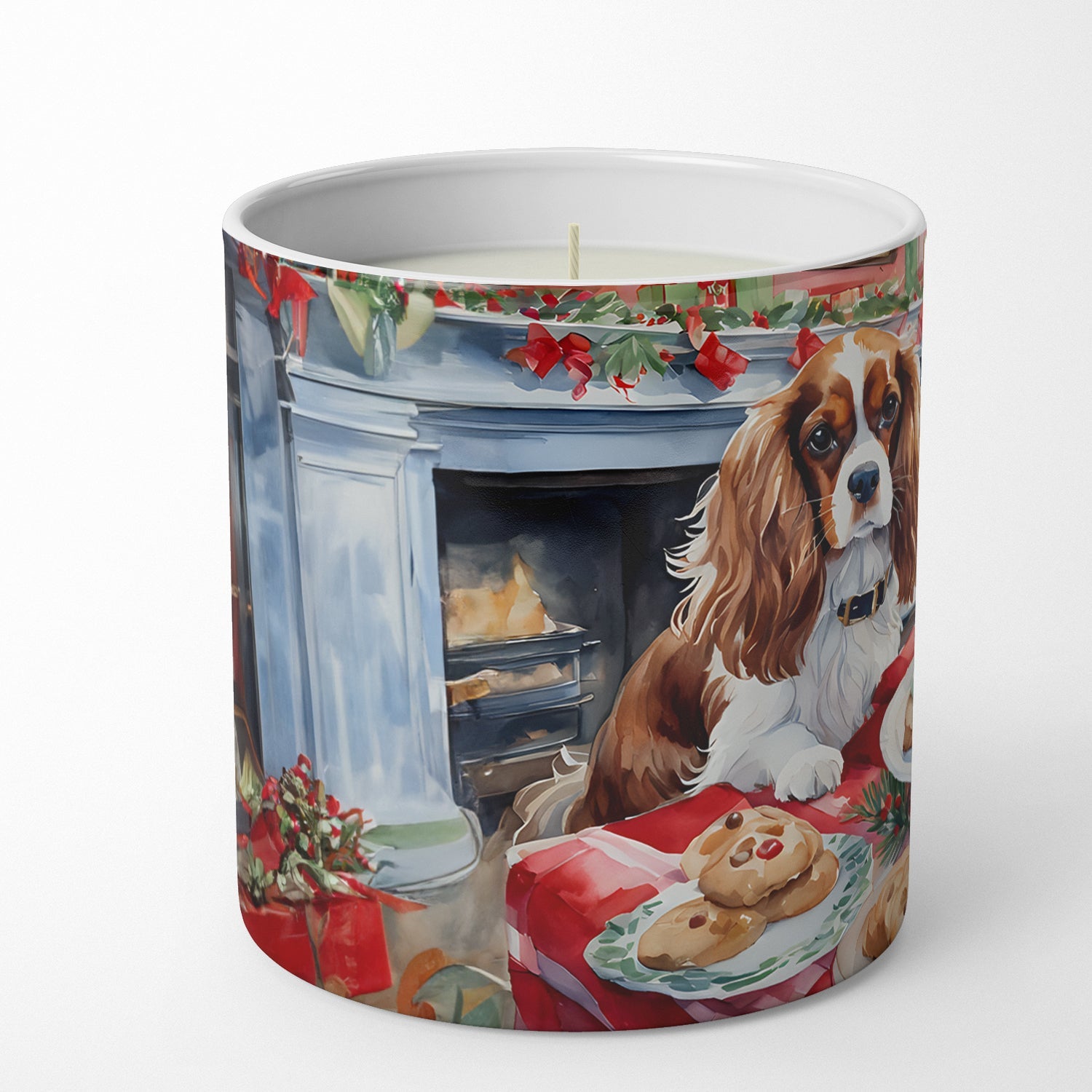 Cavalier Spaniel Christmas Cookies Decorative Soy Candle Nature Soy Wax Essential Oil Home Decor Ideal for Bedroom Kitchen Bath Office Gift, 10 oz