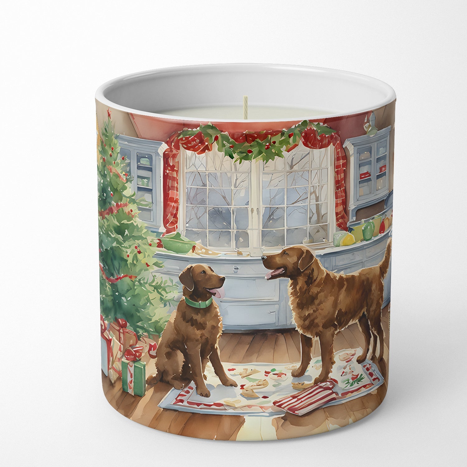 Chesapeake Bay Retriever Christmas Cookies Decorative Soy Candle Nature Soy Wax Essential Oil Home Decor Ideal for Bedroom Kitchen Bath Office Gift, 10 oz