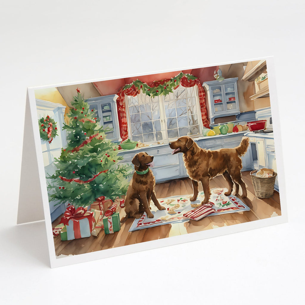 Chesapeake Bay Retriever Christmas Cookies Greeting Cards Pack of 8 Blank Cards with Envelopes Whimsical A7 Size 5x7