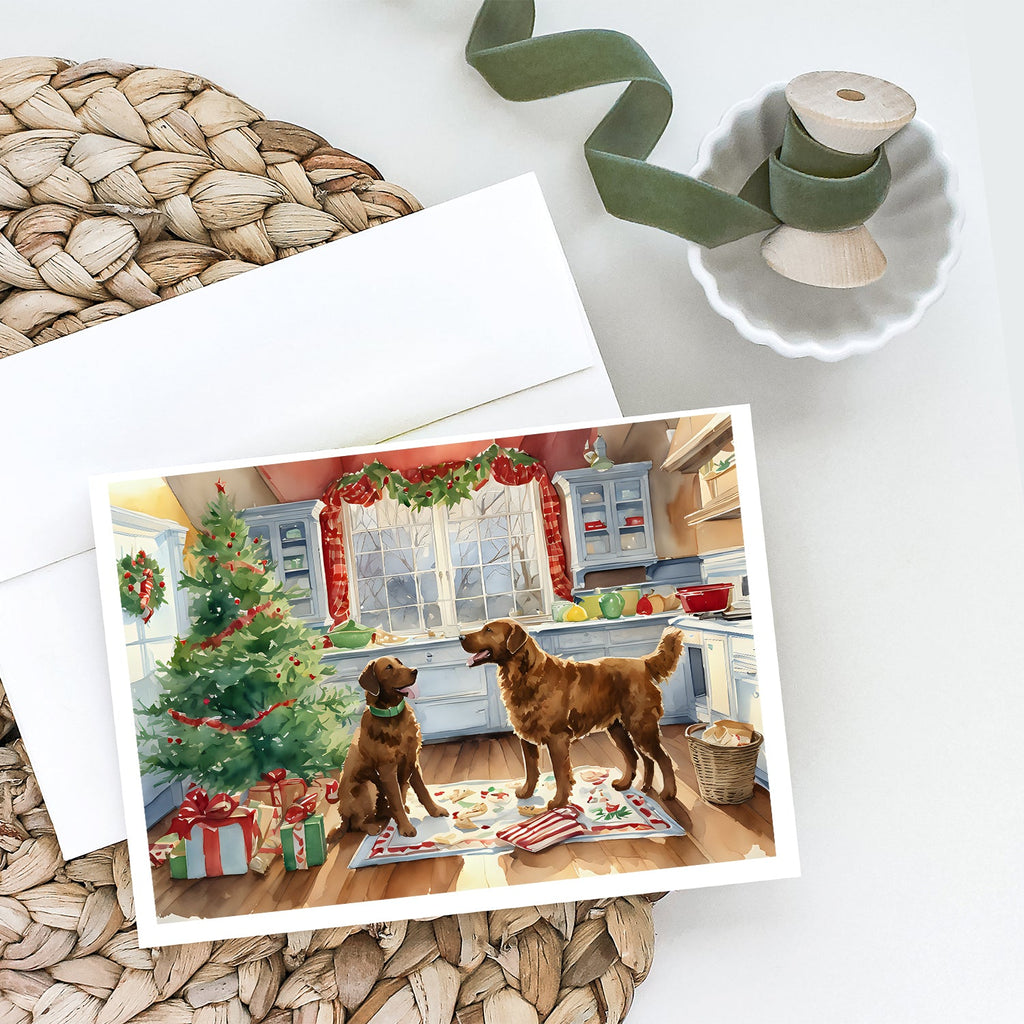 Chesapeake Bay Retriever Christmas Cookies Greeting Cards Pack of 8 Blank Cards with Envelopes Whimsical A7 Size 5x7