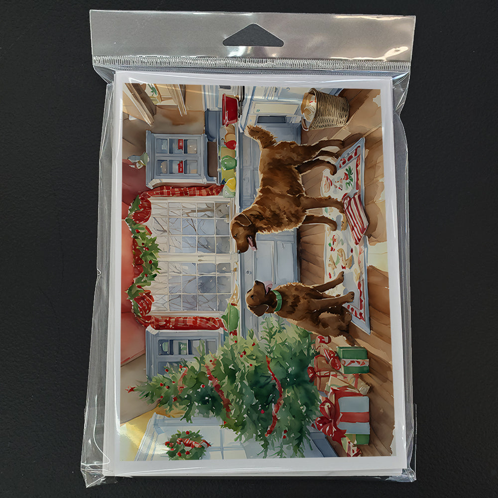 Chesapeake Bay Retriever Christmas Cookies Greeting Cards Pack of 8 Blank Cards with Envelopes Whimsical A7 Size 5x7
