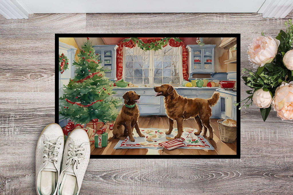 Chesapeake Bay Retriever Christmas Cookies Doormat Indoor Outdoor 18H X 27W Front Door Mat Rugs for Entryway, Non Slip Washable