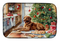 Chesapeake Bay Retriever Christmas Cookies Dish Drying Mat Absorbent Dish Drying Mat Pad for Kitchen Counter Dish Drainer Mat for Countertop, 14 x 21", Multicolor